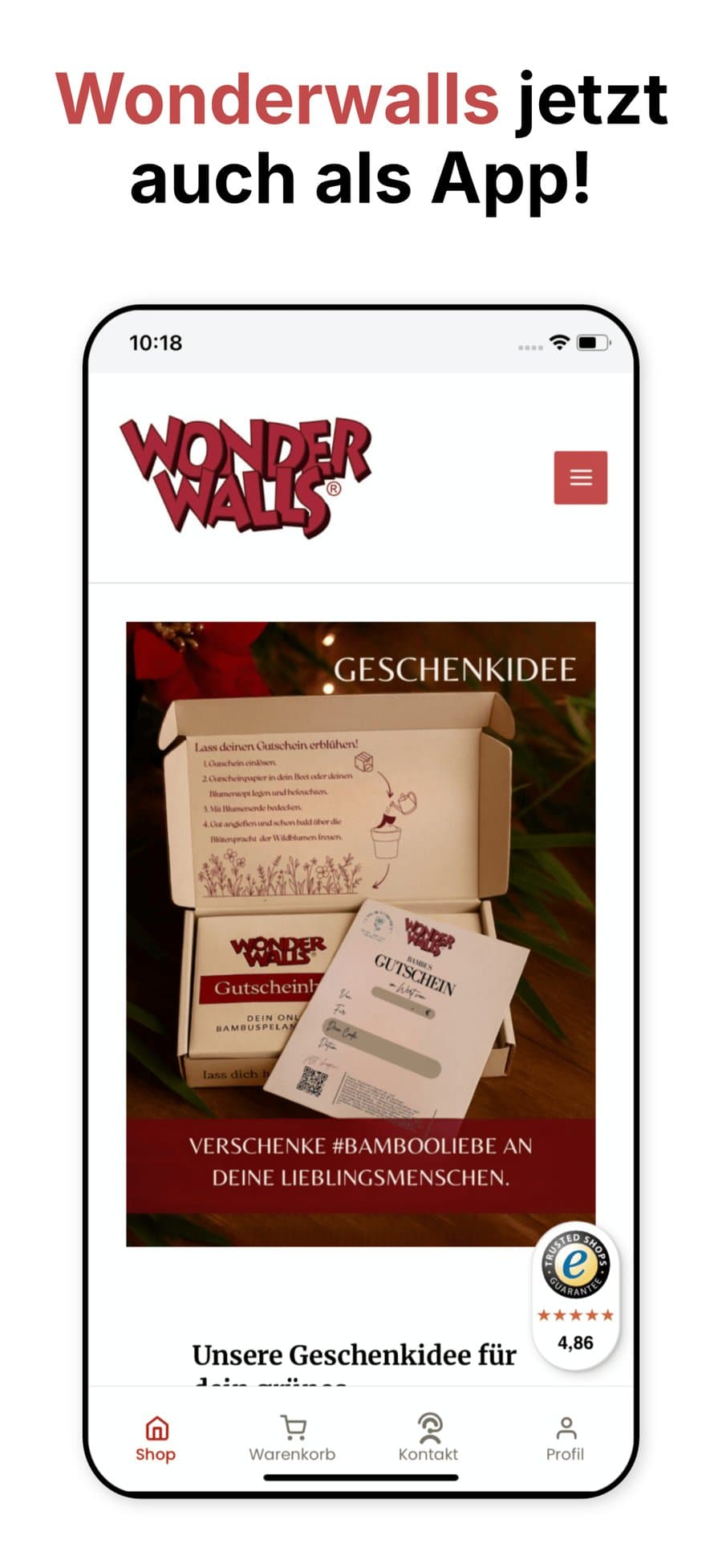 Screenshot der App