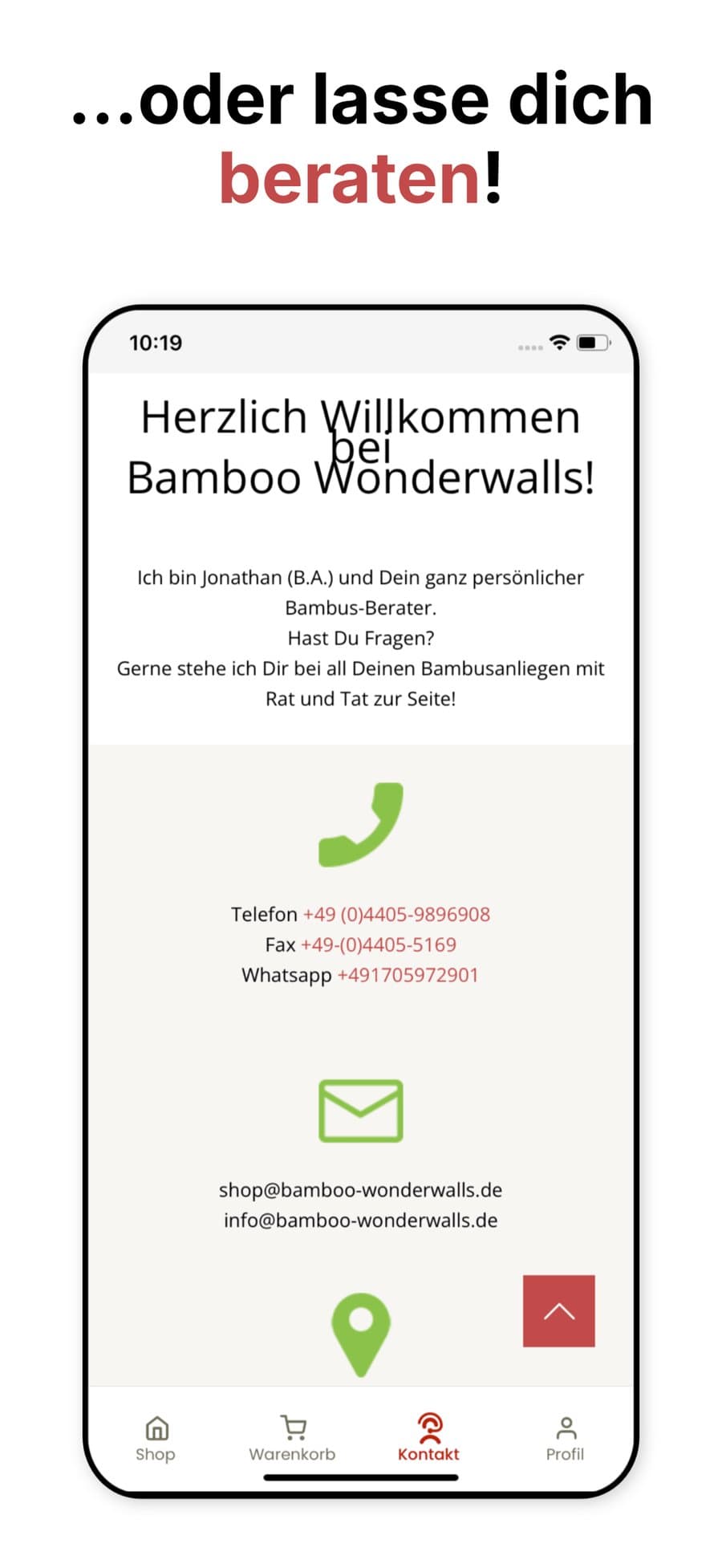 Screenshot der App