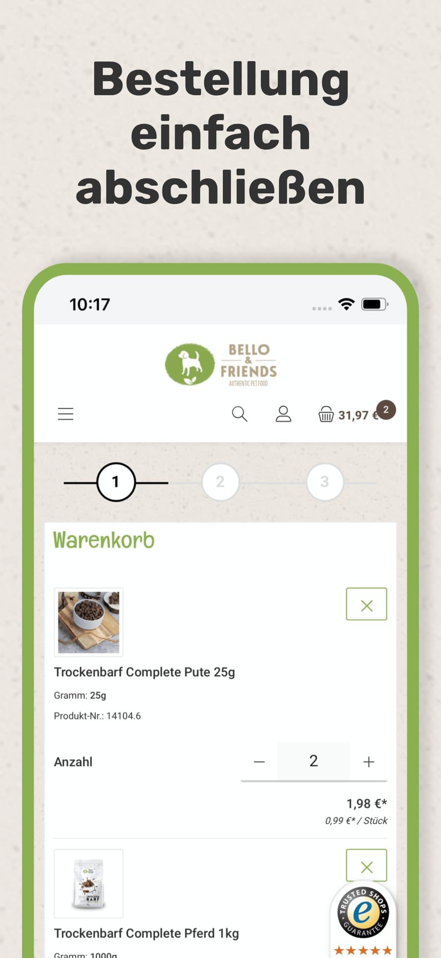 Screenshot der App