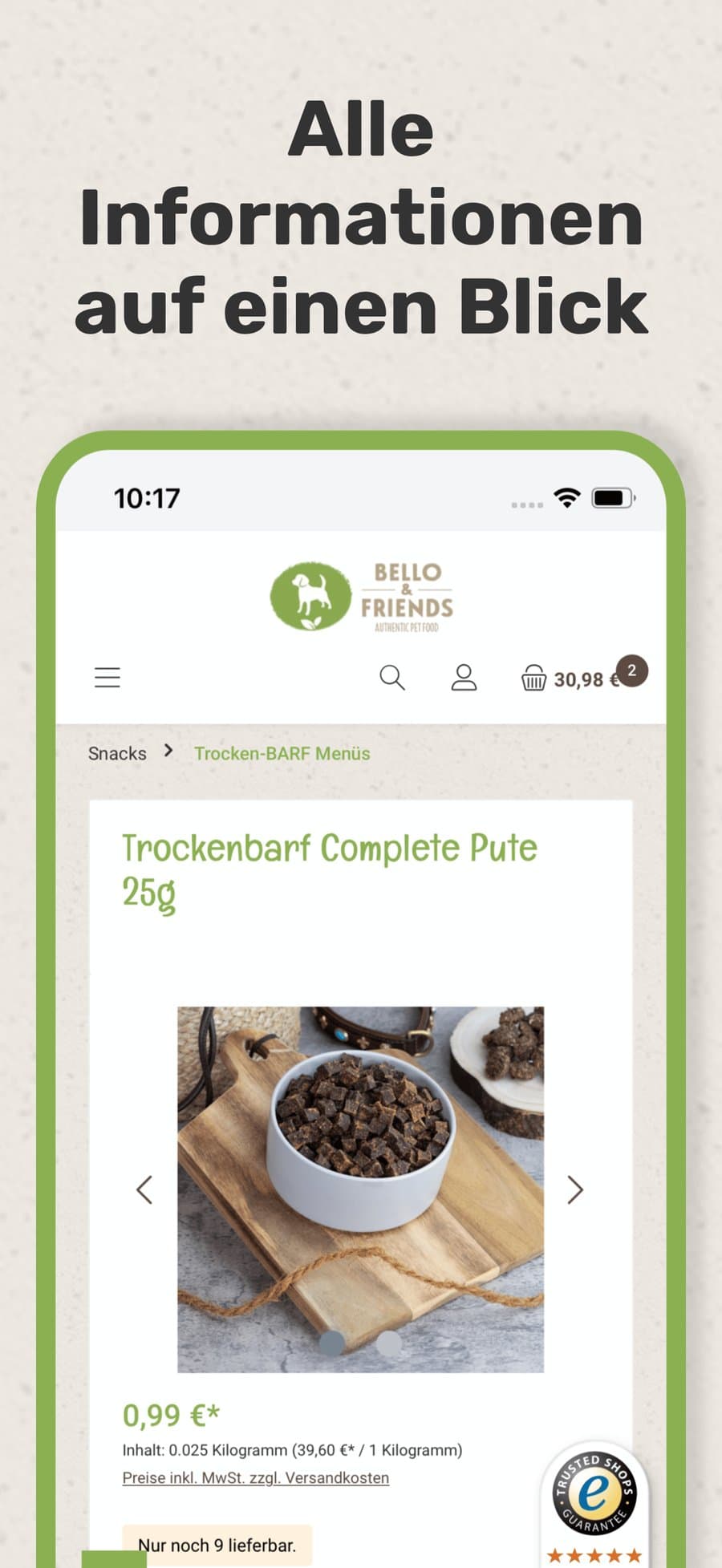 Screenshot der App