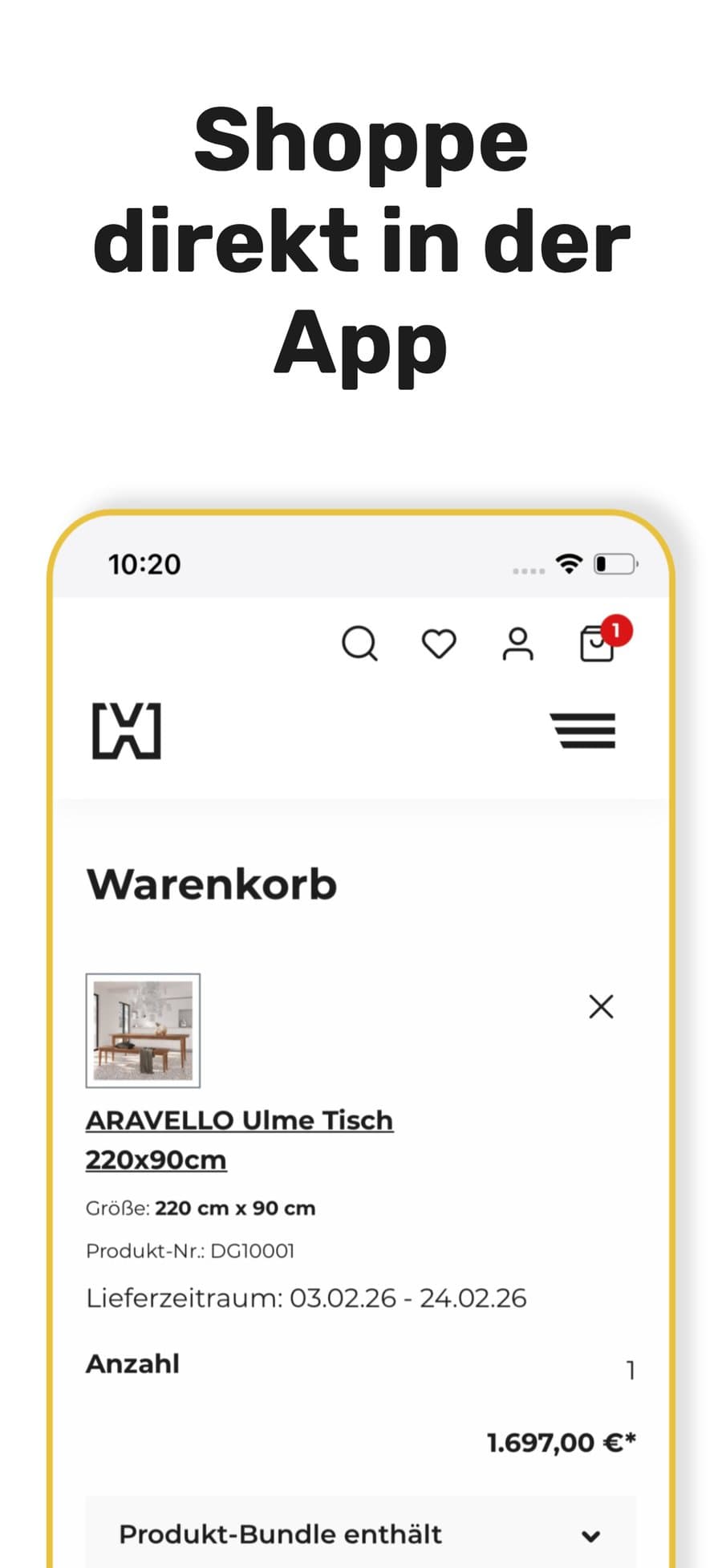 Screenshot der App